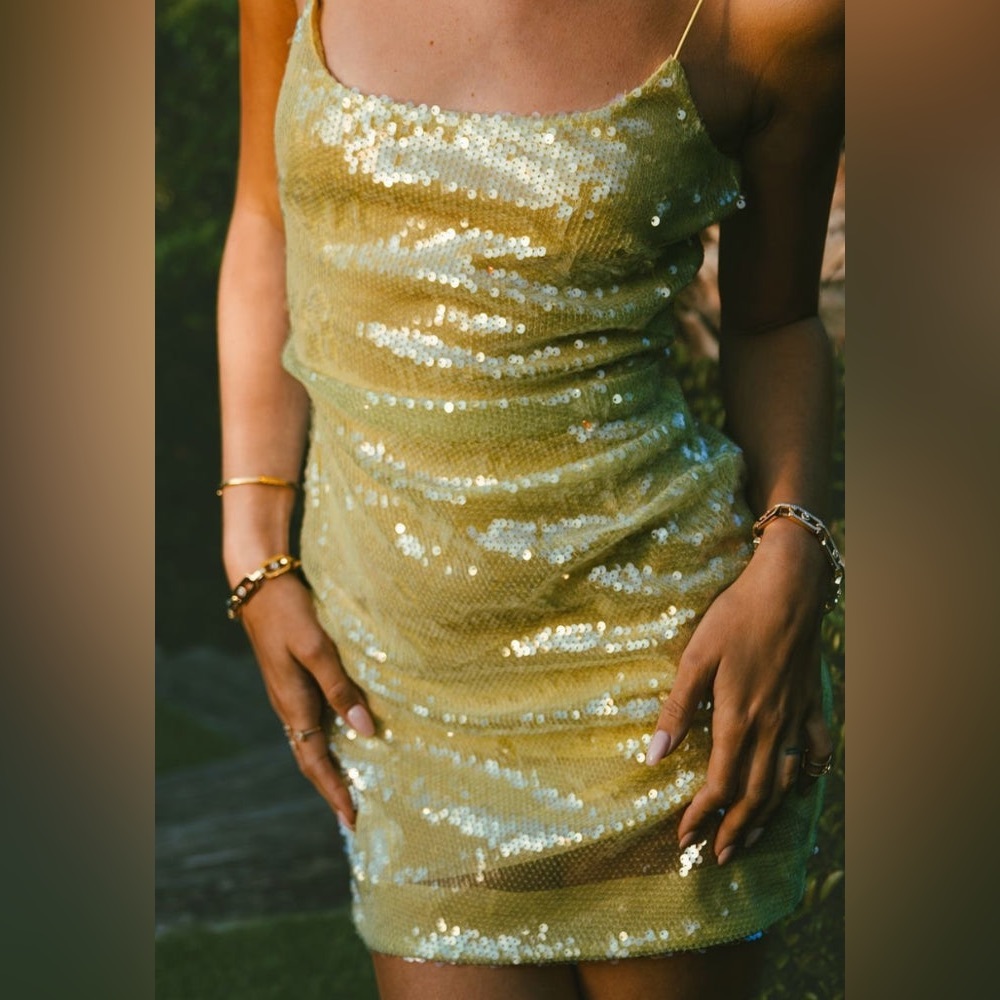 Bec & Bridge Venus Sequin Dress in Citrus
